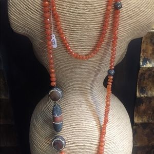 Genuine Carnelian Bead Necklace.